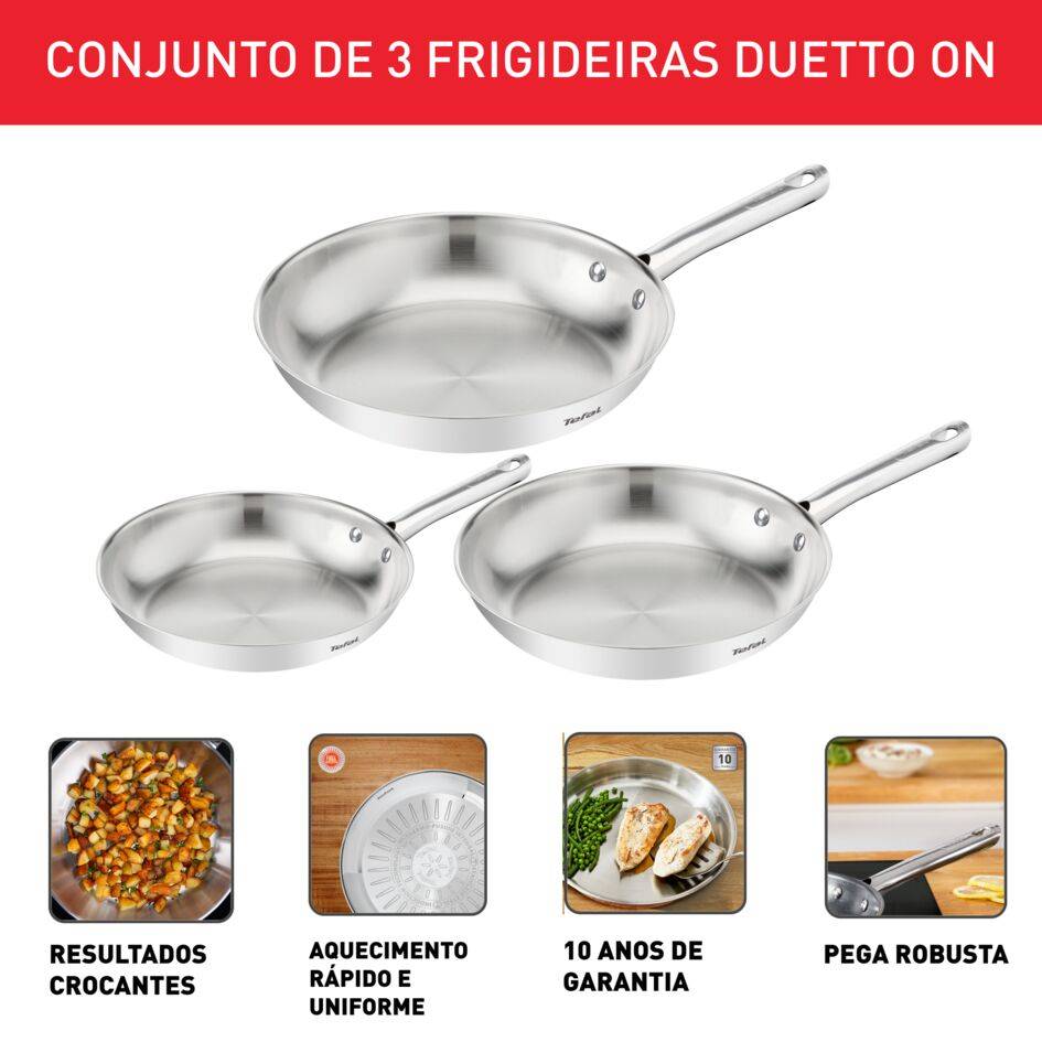 Duetto On, Set 3 Frigideiras 20/24/28 cm