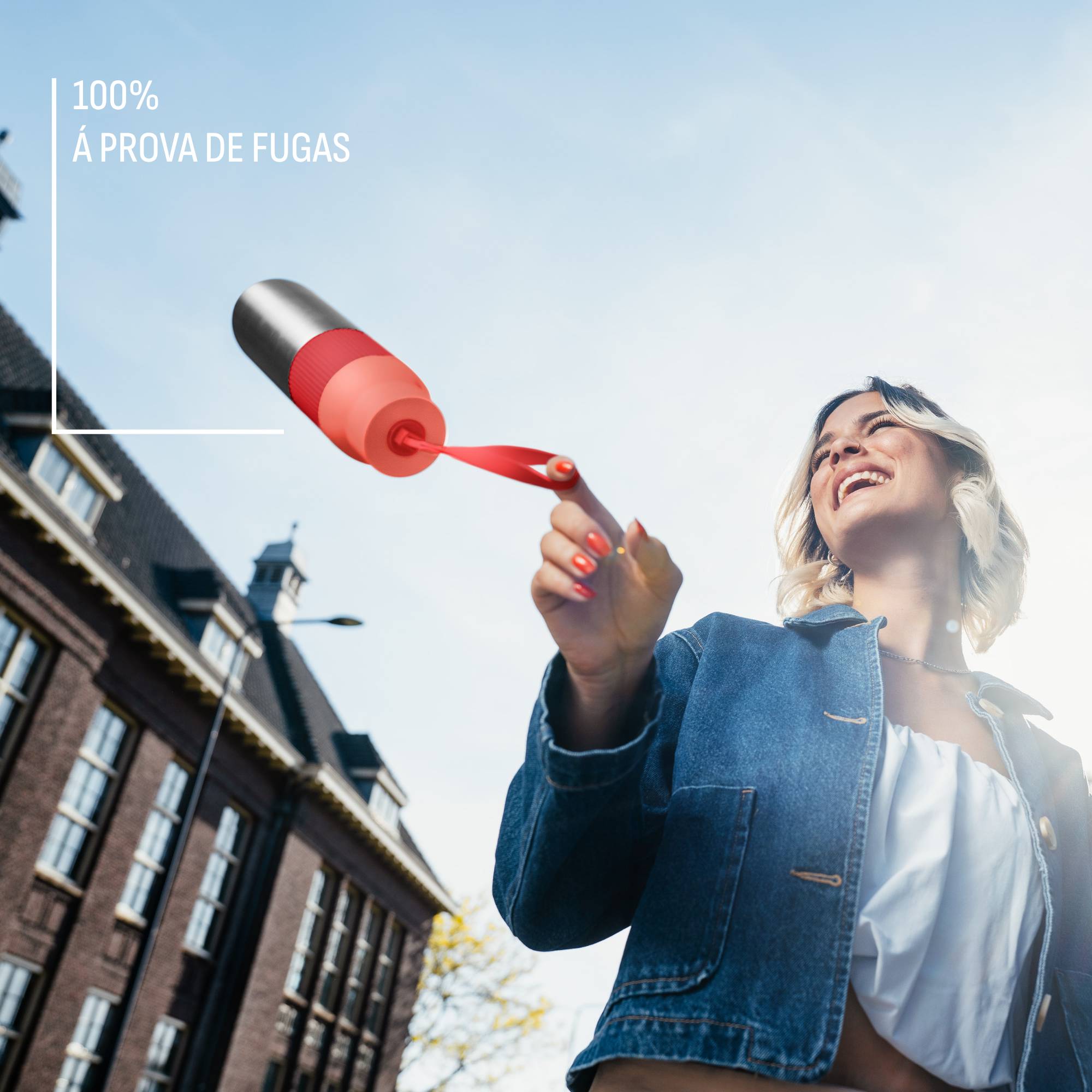 Garrafa BeYou 0,7L Tampa Twist Laranja