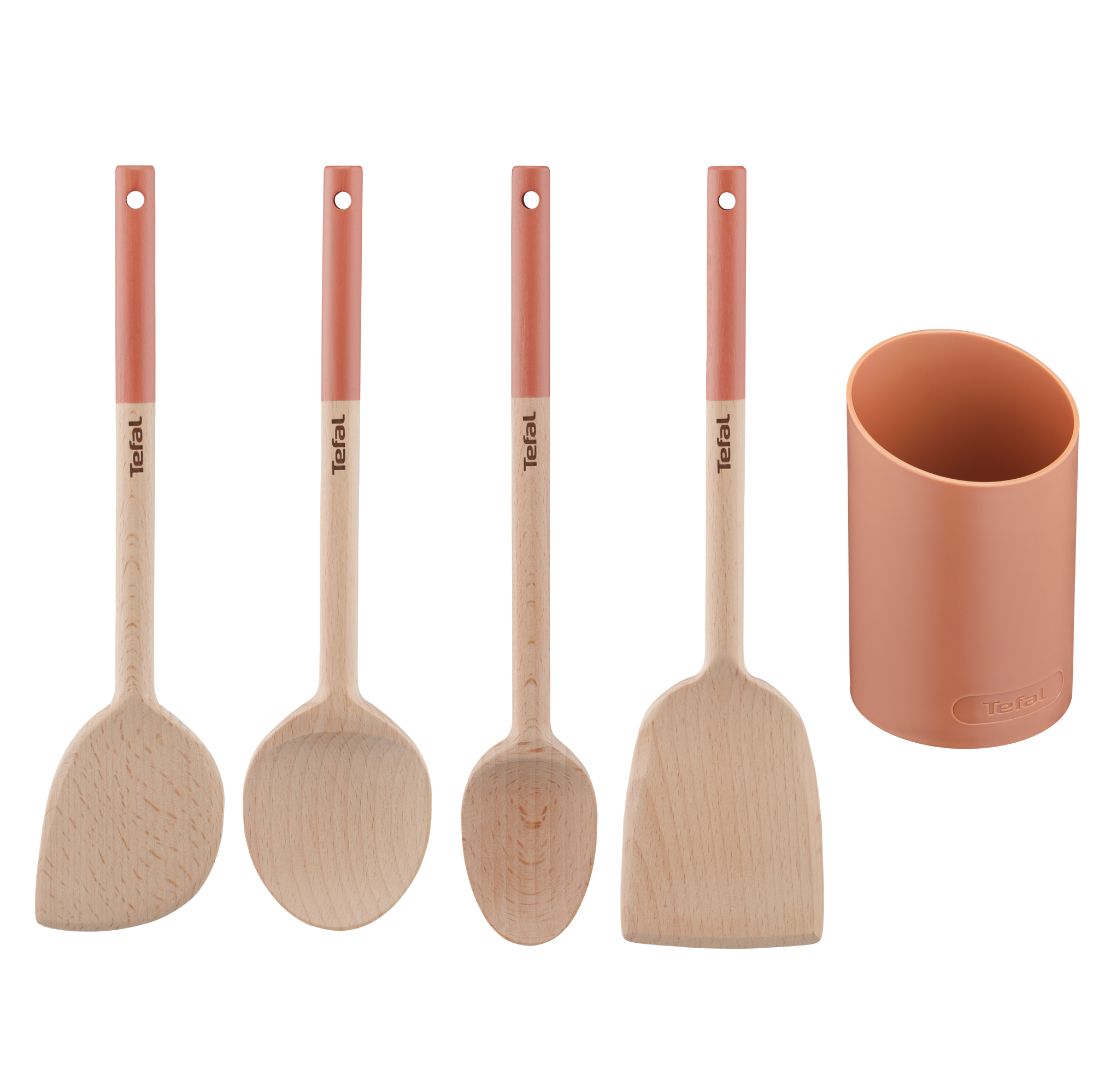 Conjunto de Utensílios Madeira Natura Terracota