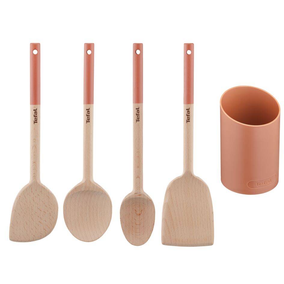 Conjunto de Utensílios Madeira Natura Terracota