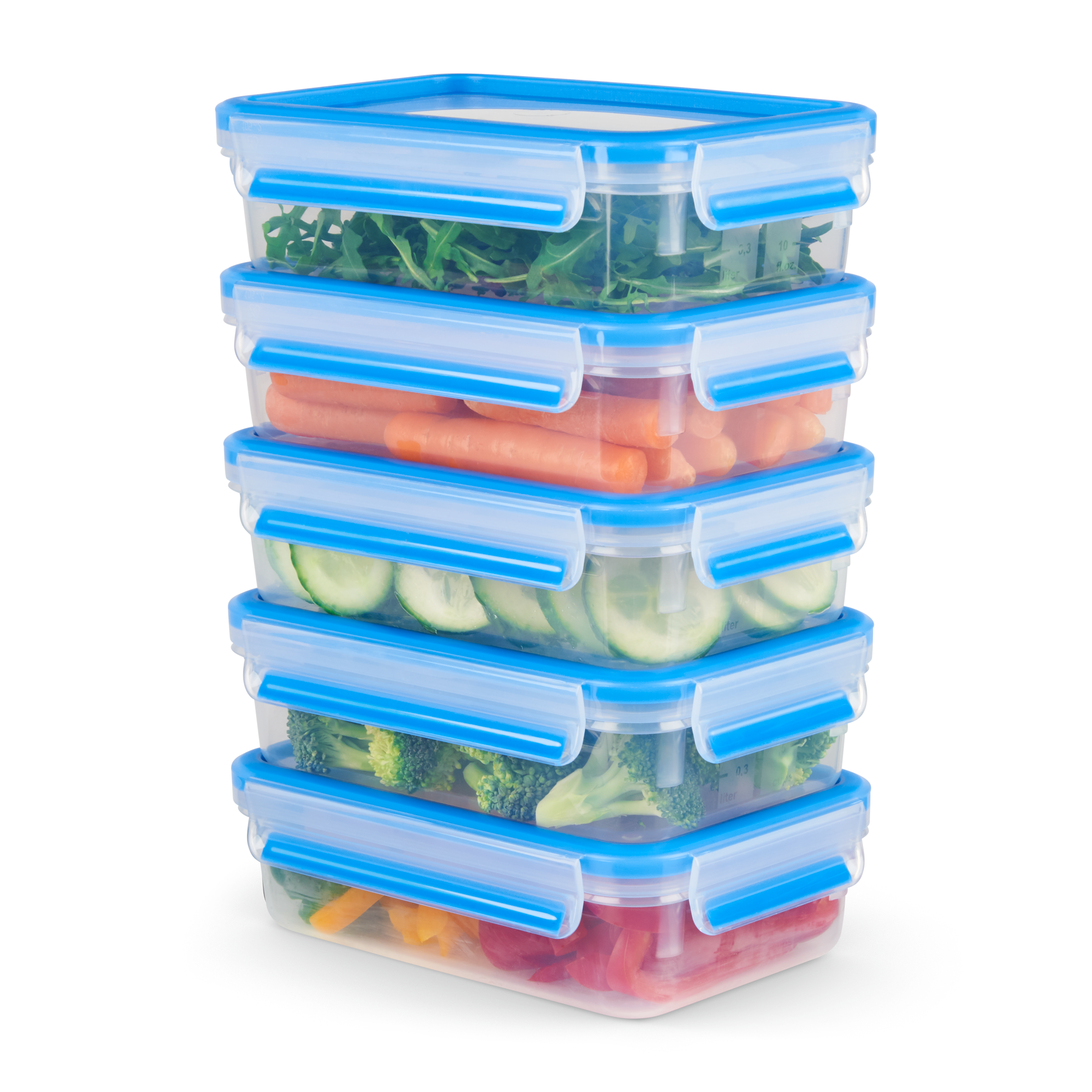 Conjunto de 5 Caixas Masterseal Plástico Rectangular 0,8L