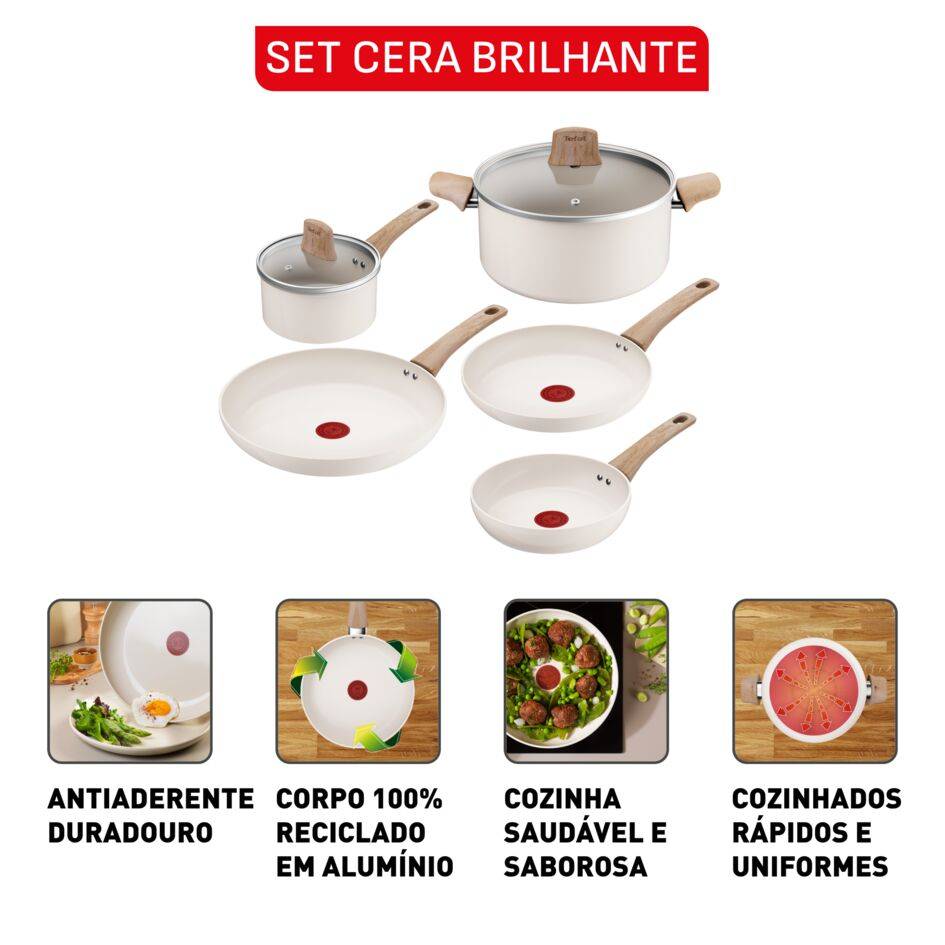 Cera Bright, Set de 7 Peças em Cerâmica, Revestimento Antiaderente