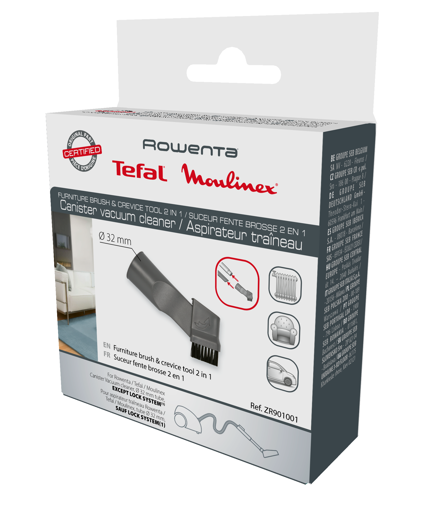 Escova para móveis e acessório para zonas estreitas 2 em 1 ZR901001