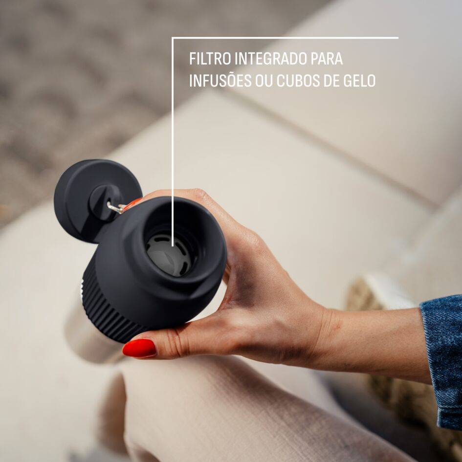 Garrafa BeYou 0,7L Tampa Twist Preta