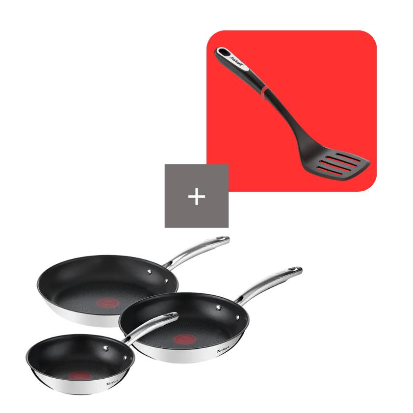 Pack conjunto de 3 frigideiras Duetto+ com espátula