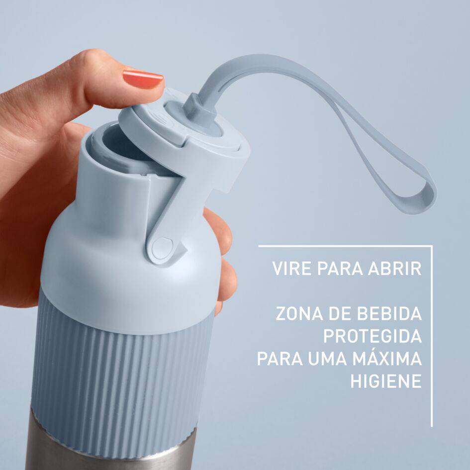 Garrafa BeYou 0,7L Tampa Flip Azul Clara