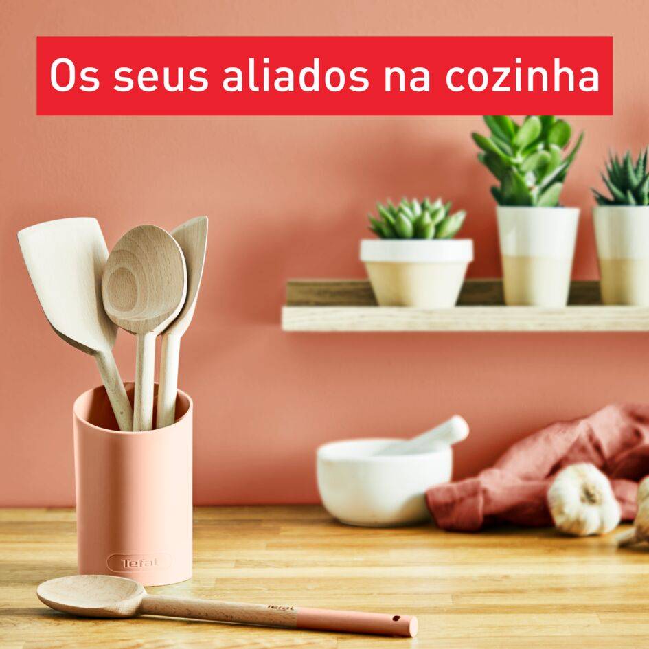 Conjunto de Utensílios Madeira Natura Terracota