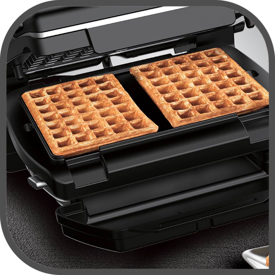 2 placas de waffles e concha Optigrill XA724810
