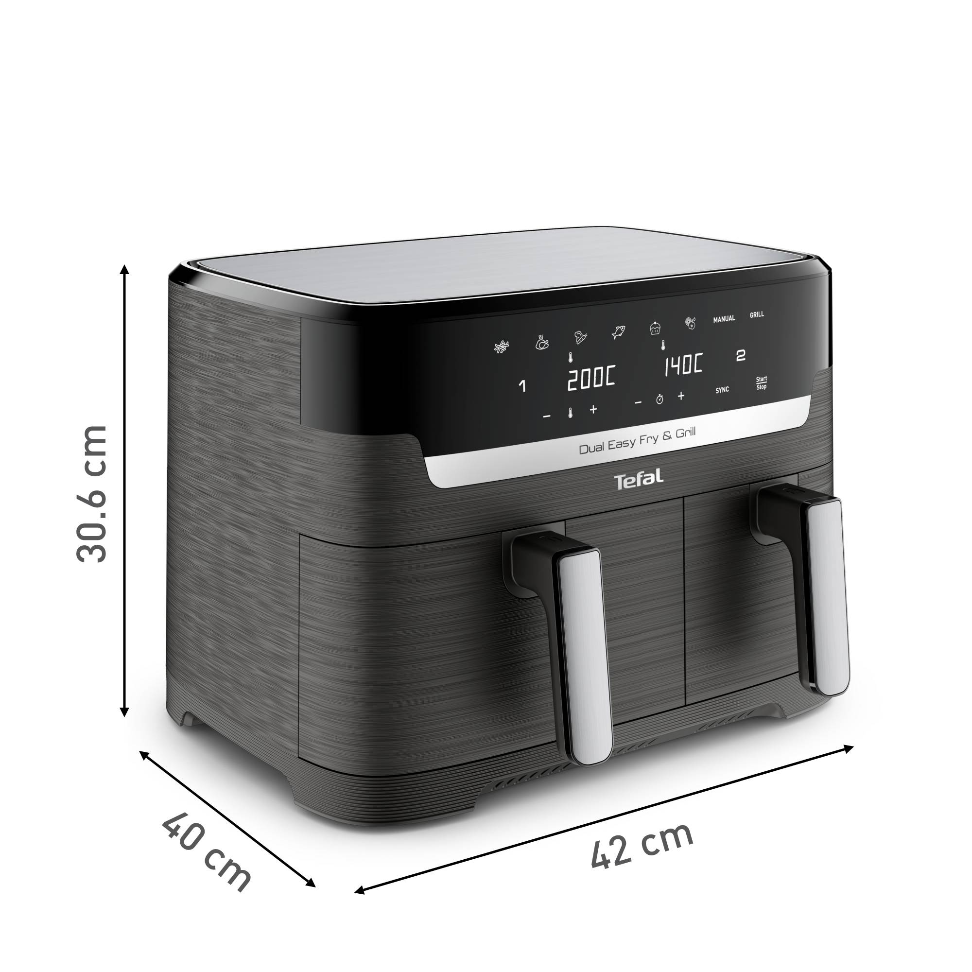 Dual Easy Fry & Grill 8.3 L Cinza