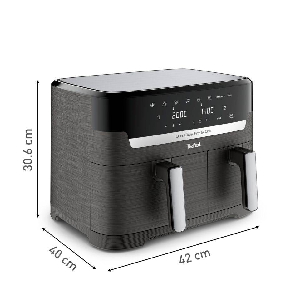 Dual Easy Fry & Grill 8.3 L Cinza