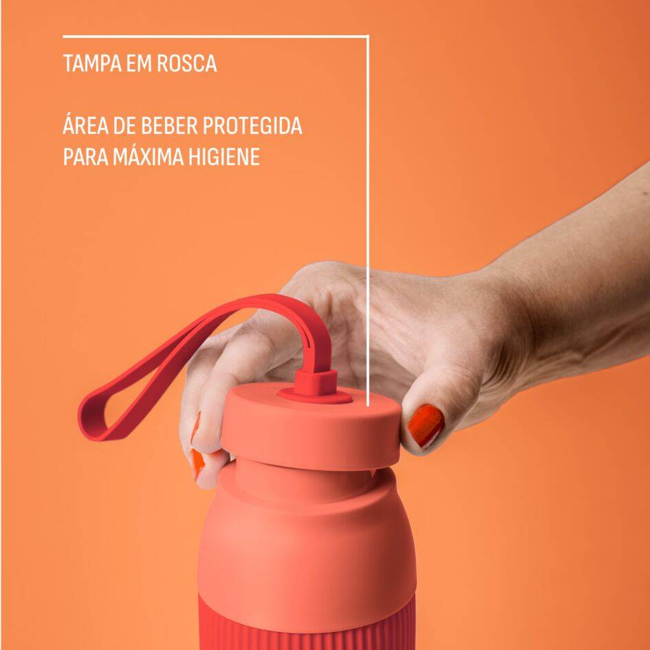 Garrafa BeYou 0,7L Tampa Twist Laranja