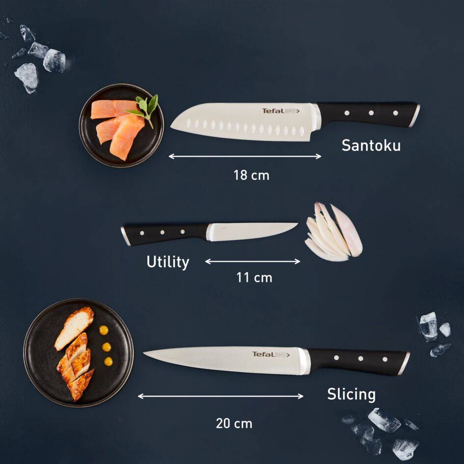 Ice Force Set 3 Facas - Chef 20 cm, Santoku 18 cm e Multiusos 11 cm