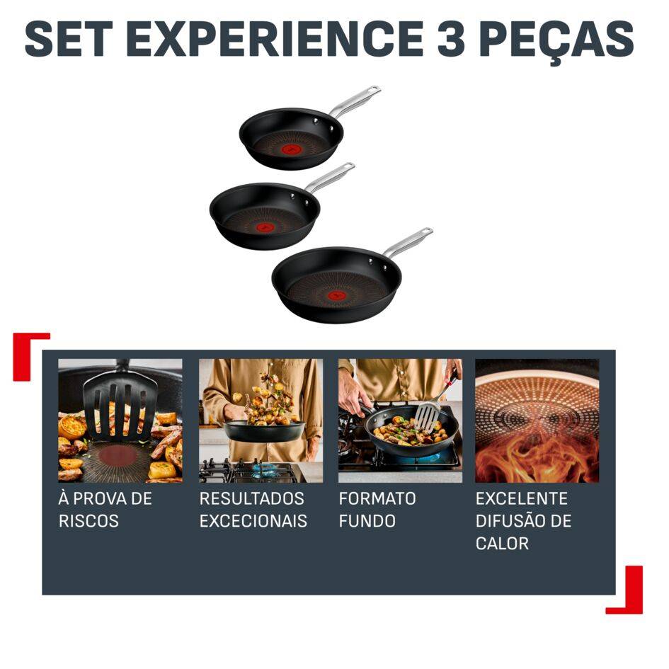 Experience, Set 3 Frigideiras 20/24/28 cm, Antiaderente FusionCore