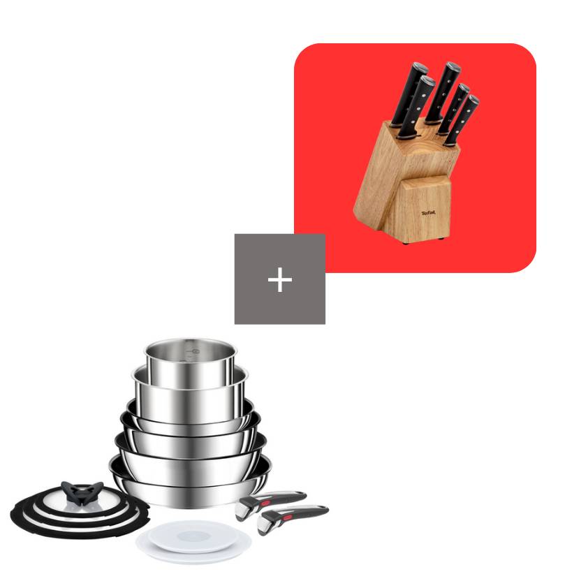 Pack conjunto de tachos e panelas Ingenio Preference On + set de facas Ice Force com suporte 