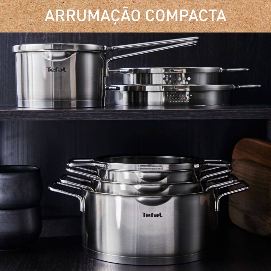 Nordica Conjunto 8 Peças, Aço Inoxidável Premium, Garantia de 10 Anos