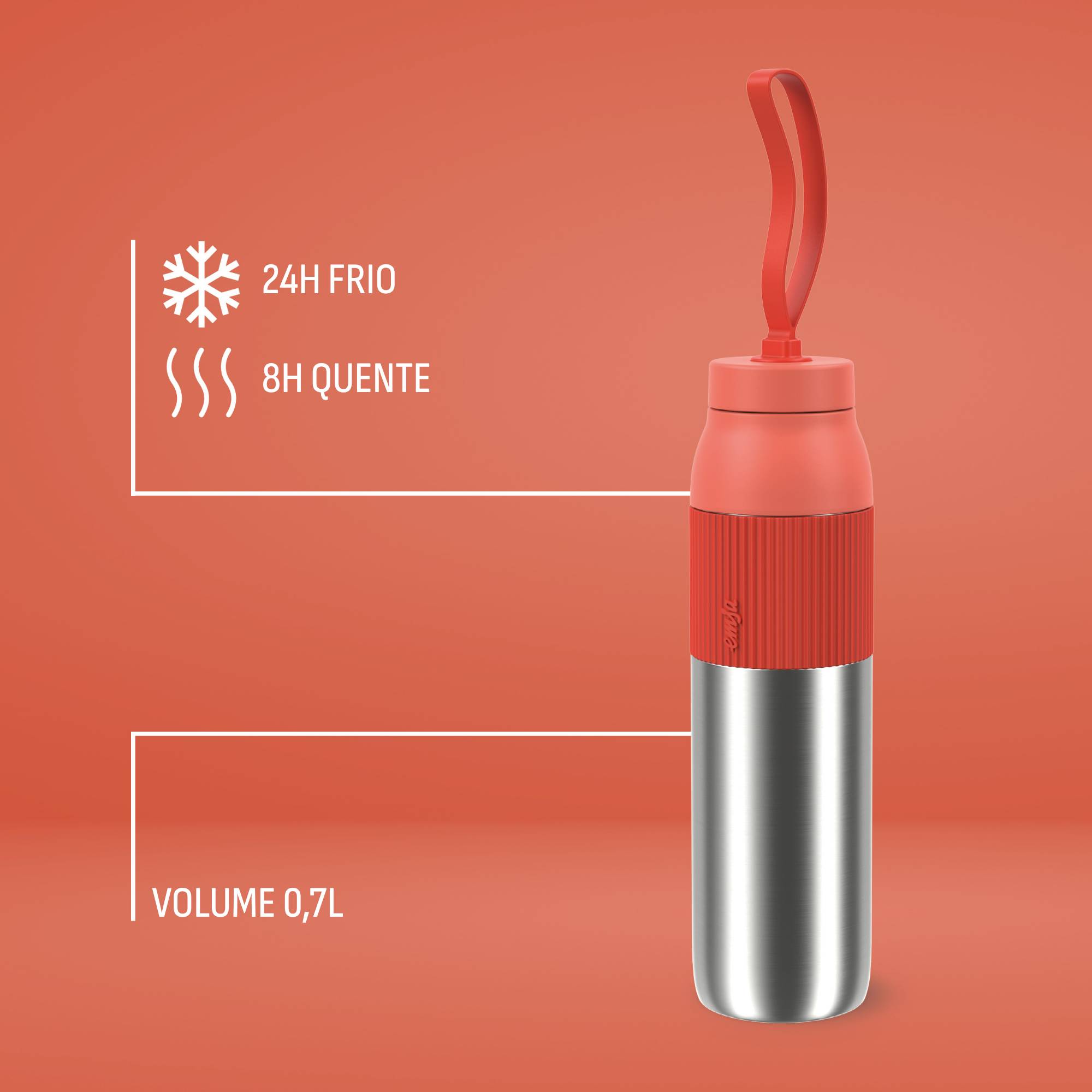 Garrafa BeYou 0,7L Tampa Twist Laranja