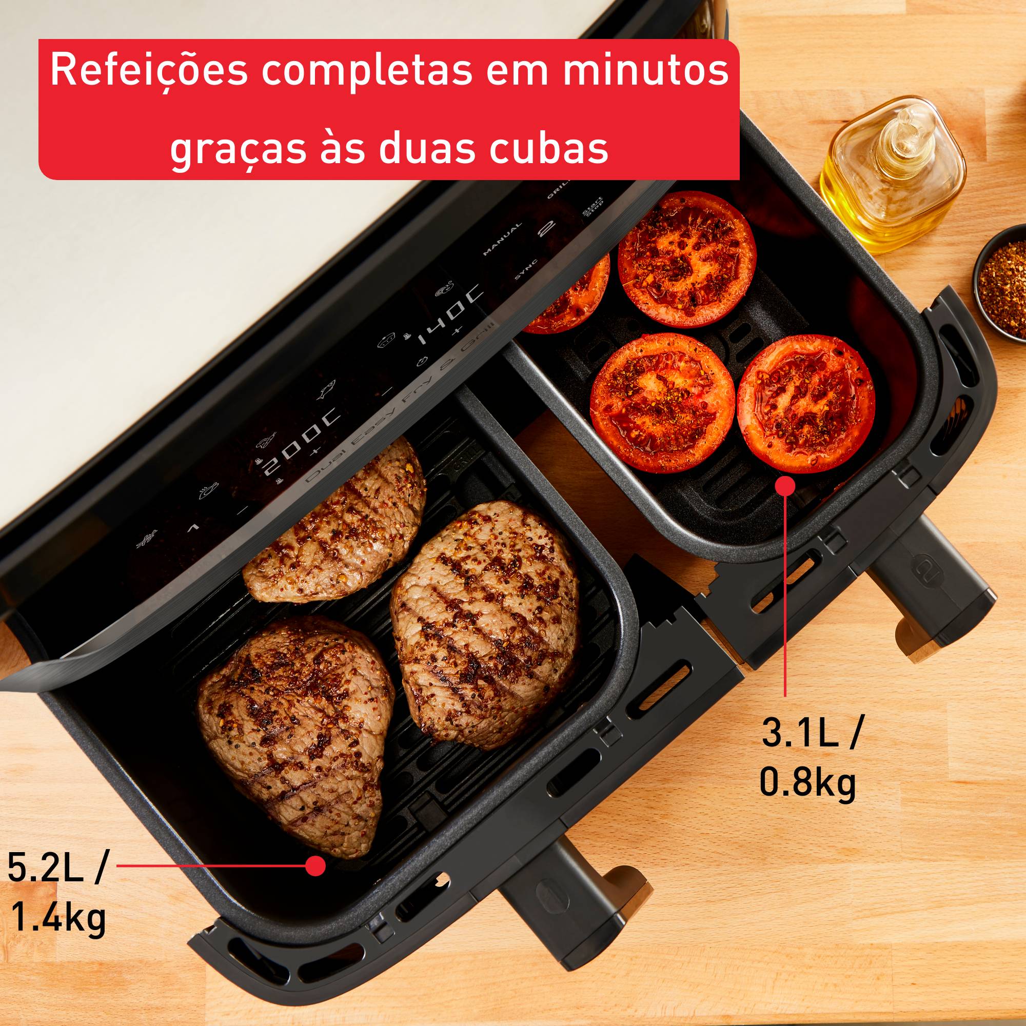 Dual Easy Fry & Grill 8.3 L Cinza