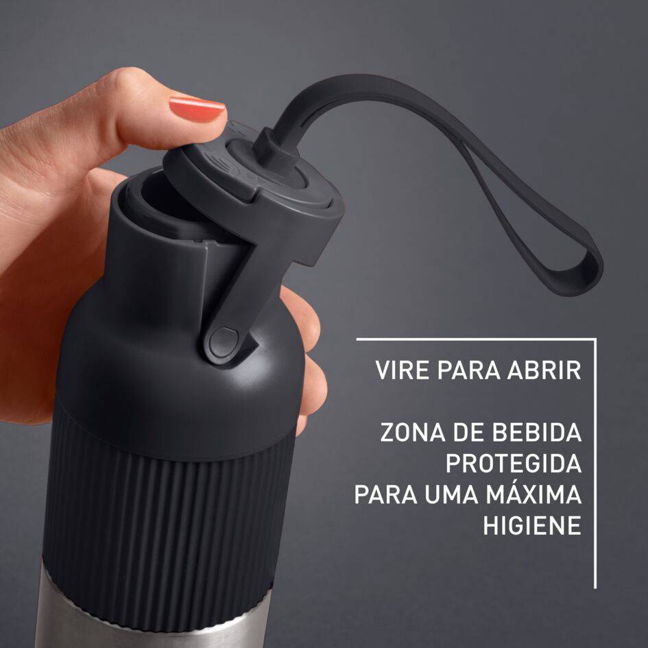 Garrafa BeYou 0,7L Tampa Flip Preta