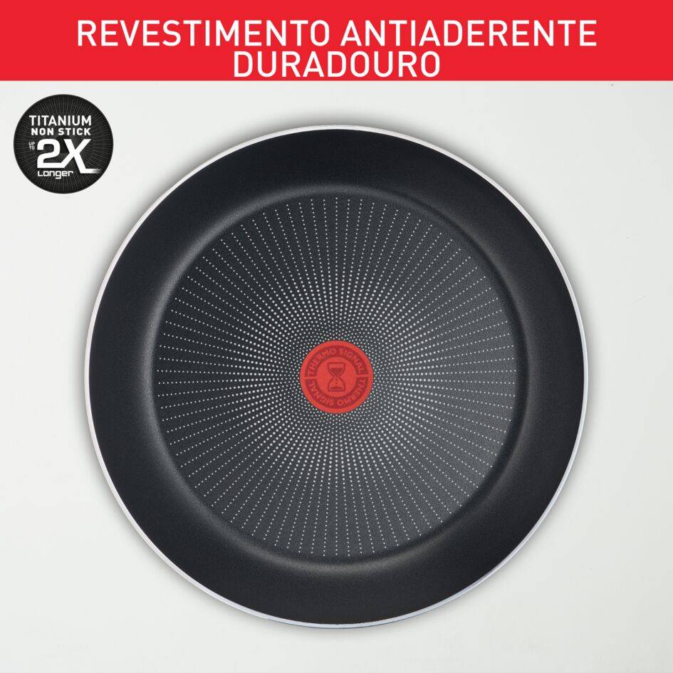 Set Ingenio Emotion, 22/26 cm, 3 peças, Aço Inoxidável, Pega Amovível, Compatível com Indução
