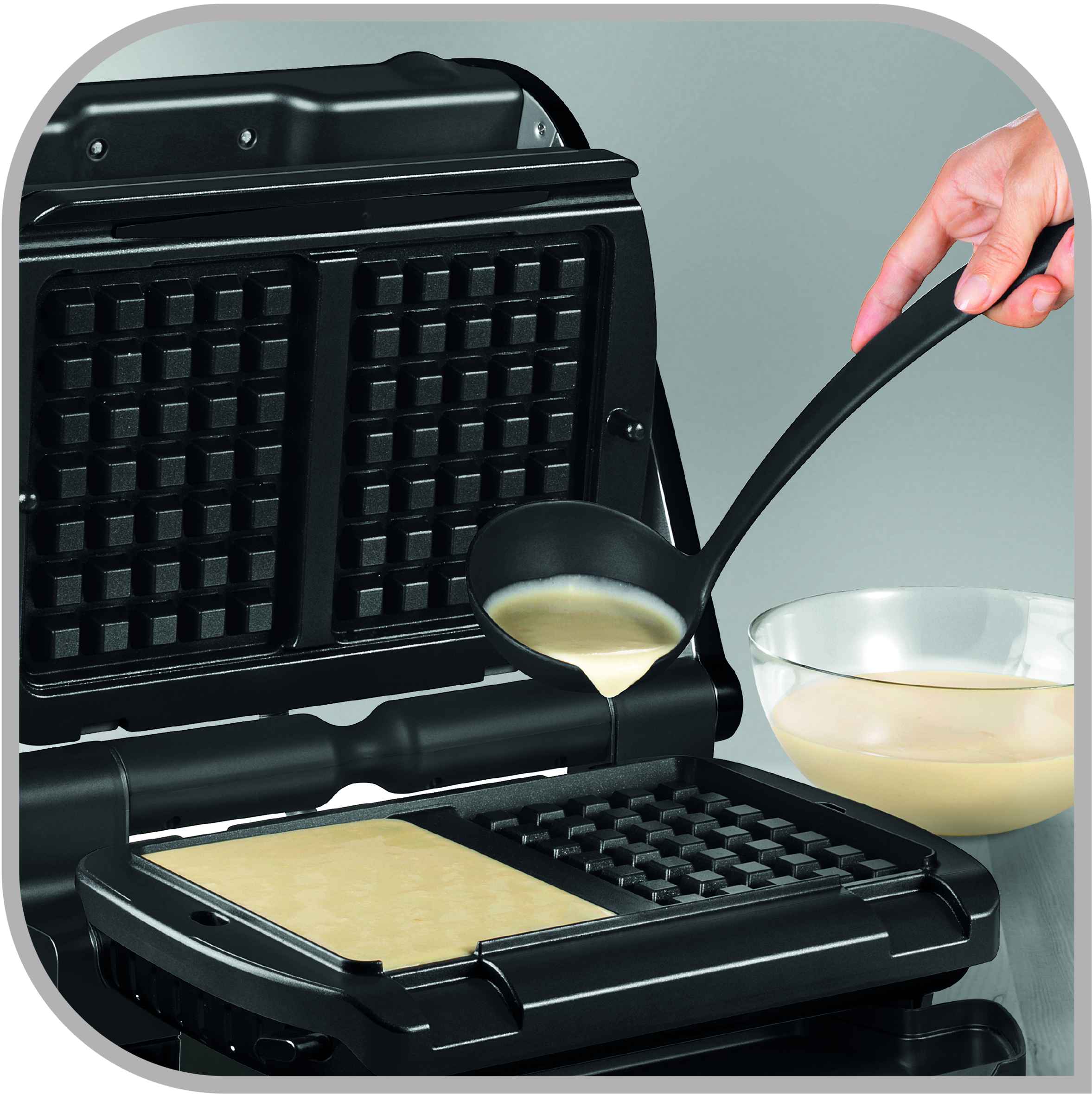 2 placas de waffles e concha Optigrill XA724810