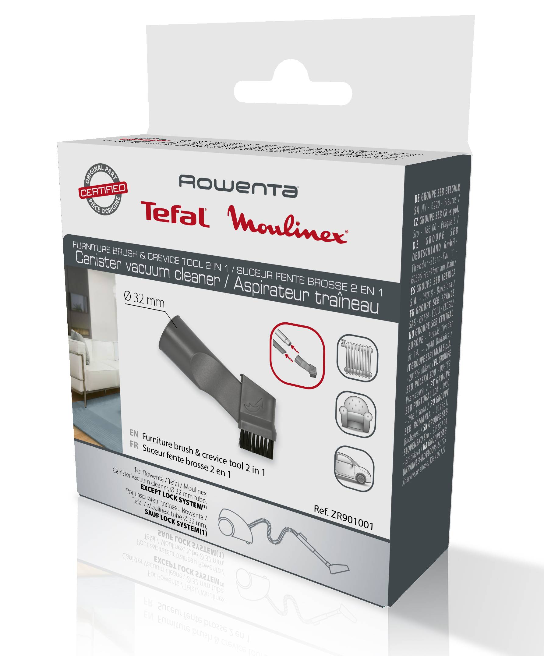 Escova para móveis e acessório para zonas estreitas 2 em 1 ZR901001