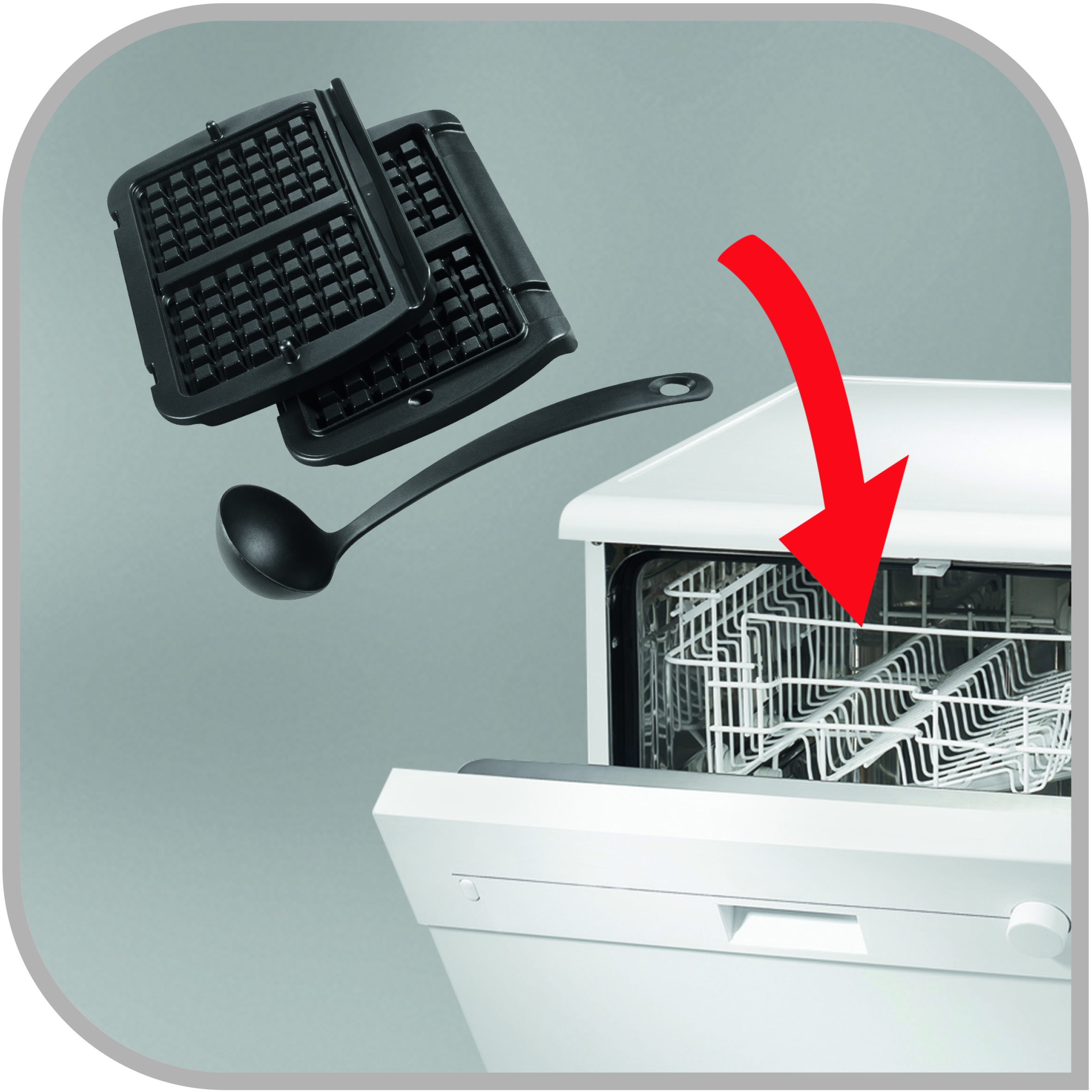 2 placas de waffles e concha Optigrill XA724810