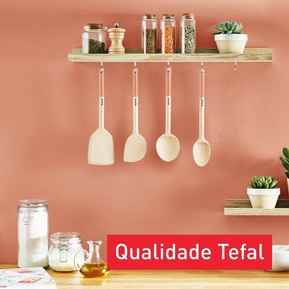 Conjunto de Utensílios Madeira Natura Terracota