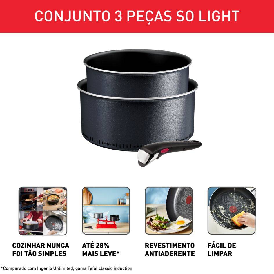 Ingenio So'Light, Set 3 Peças loiças de fogão, Tecnologia Light Tech