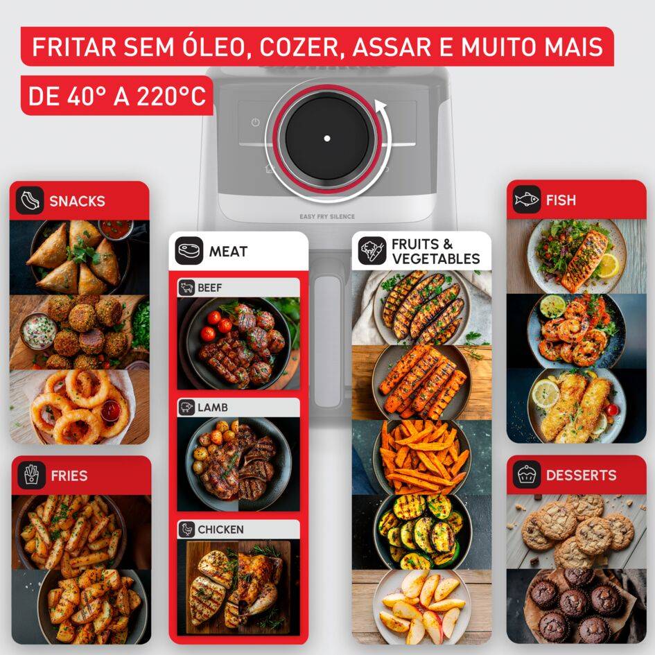 Easy Fry Silence 5 L com Sistema Smart Assist