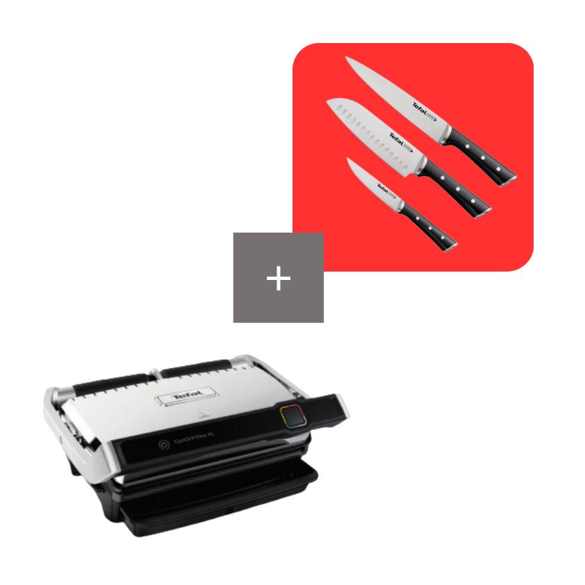 Pack grelhador inteligente Optigrill Elite XL + set de facas Ice Force