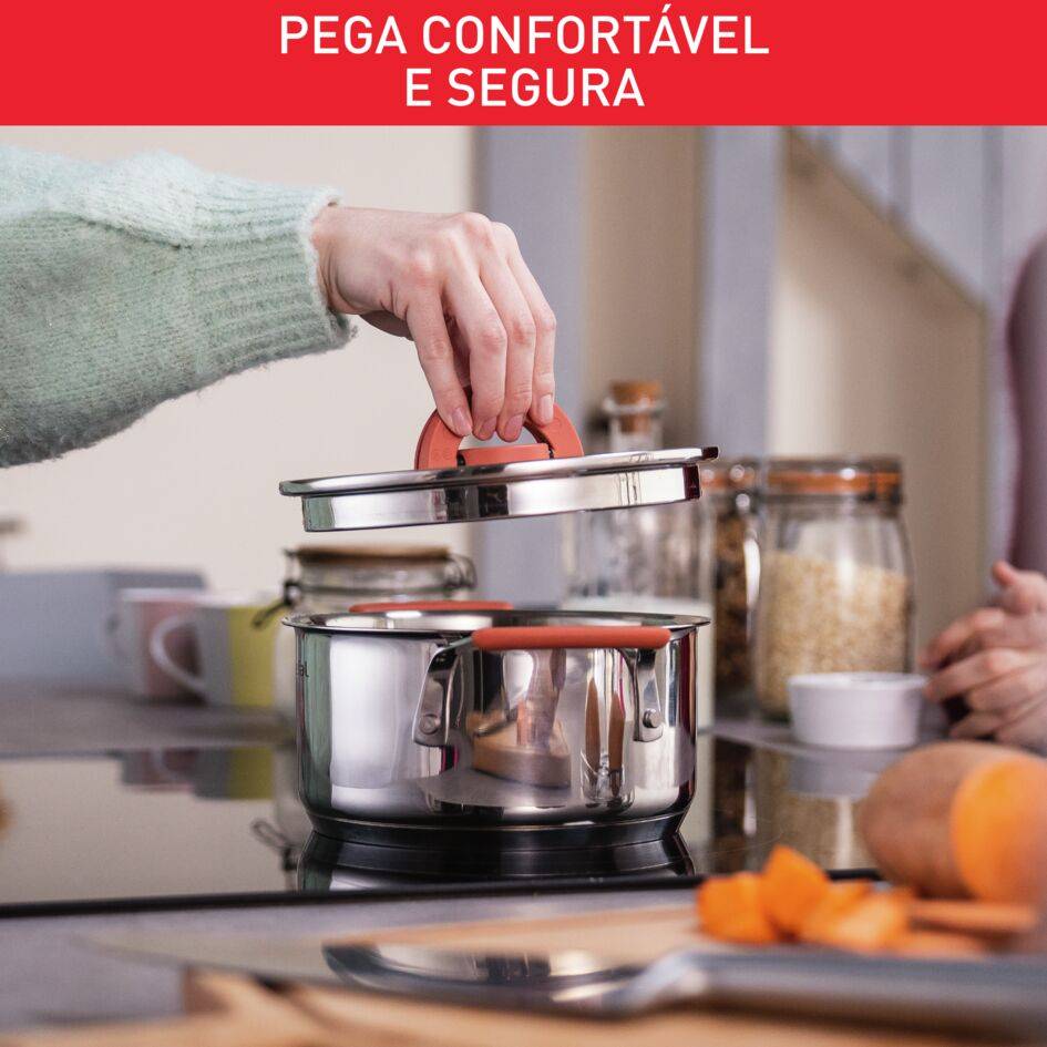 Set Opti'Space, 18/20/24 cm, 6 peças, Aço Inoxidável, Compatível com Indução