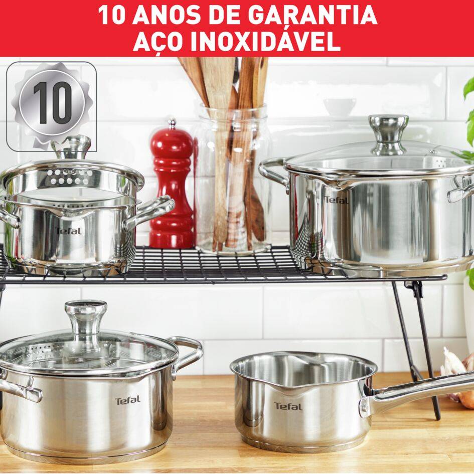 Set Duetto On, 28/20/24 cm, 9 peças, Aço Inoxidável, Compatível com Indução