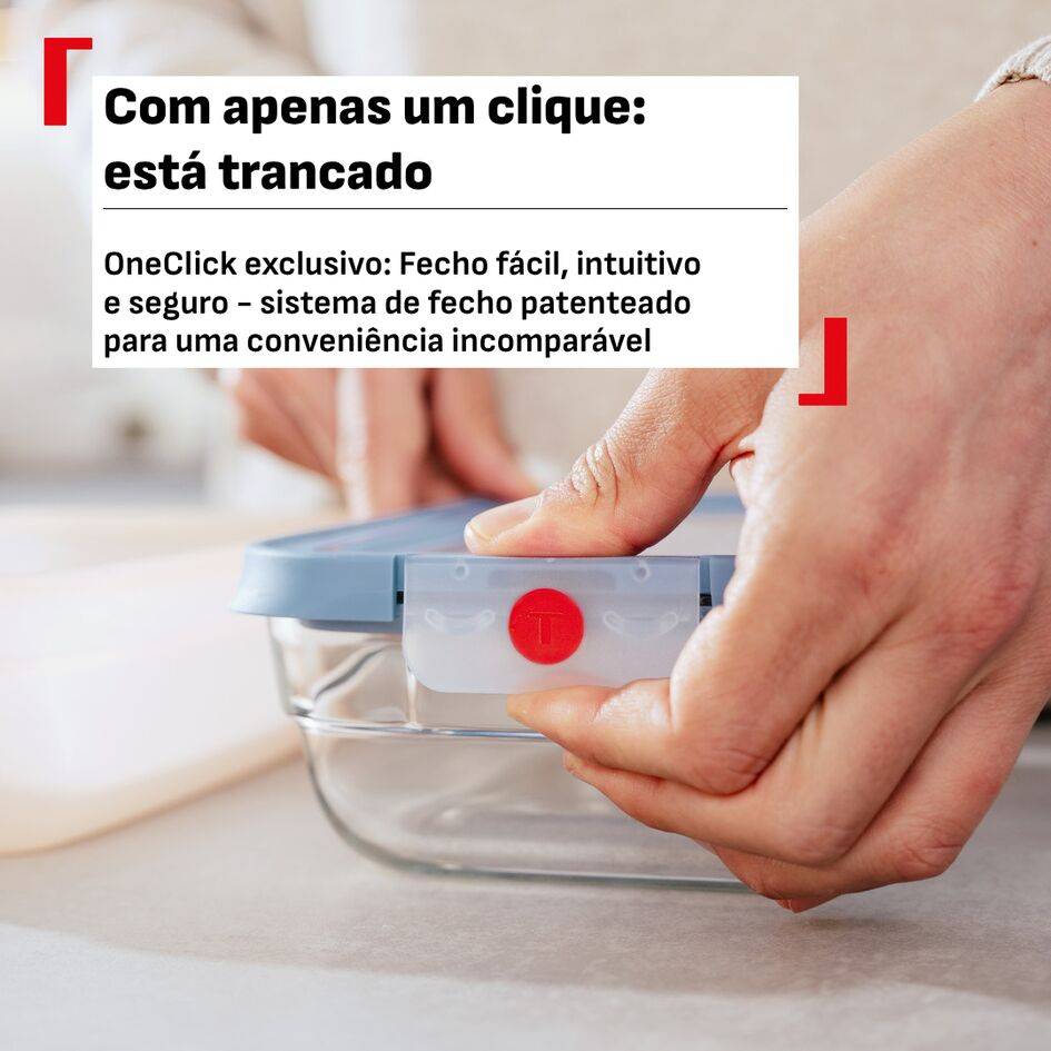 OneClick, Set de 3 Caixas de Vidro 0,45 L