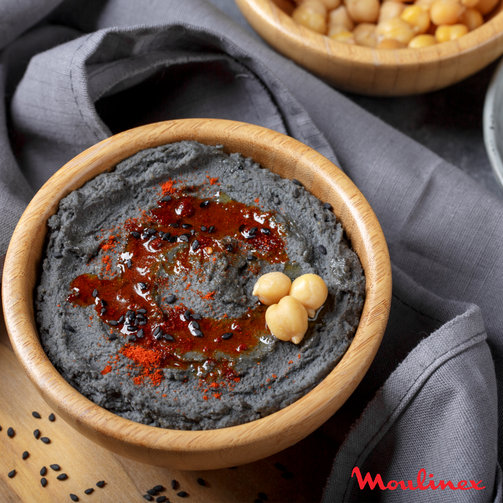 Húmus preto delicioso com azeitonas - Receta undefined | Tefal